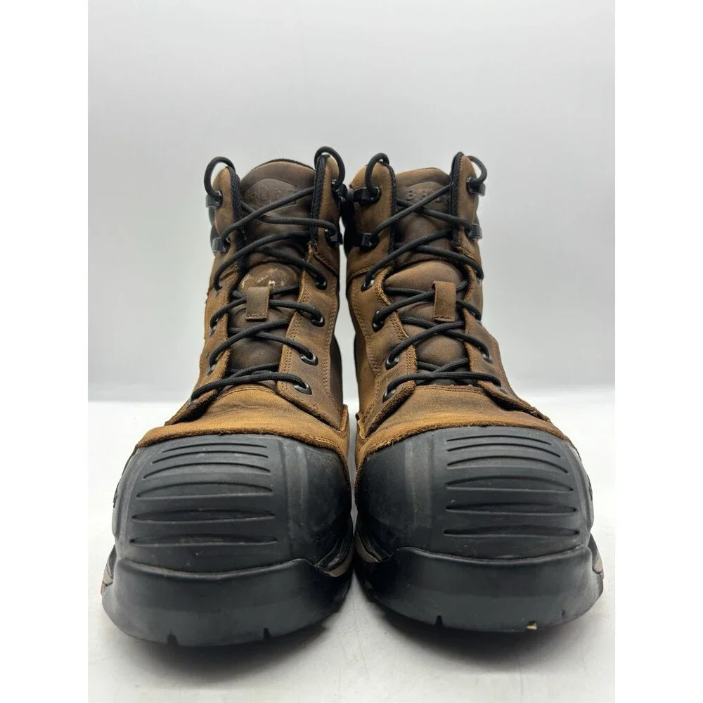 Brunt Perkins Boots Mens Sz 11 Hard Comp Toe Brown Leather Waterproof Safety